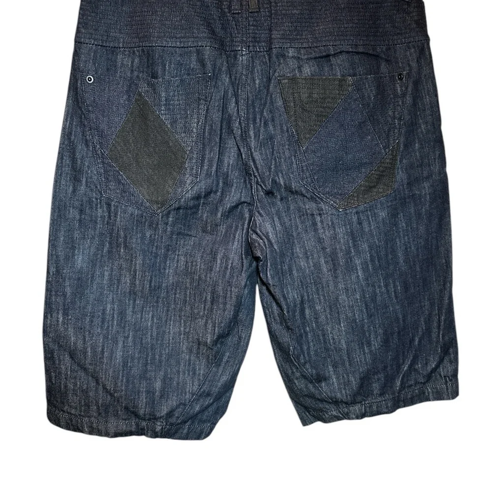 Vintage 2000s Y2k Sean John Dark Wash Denim Shorts Baggy Jorts Size 36 EUC